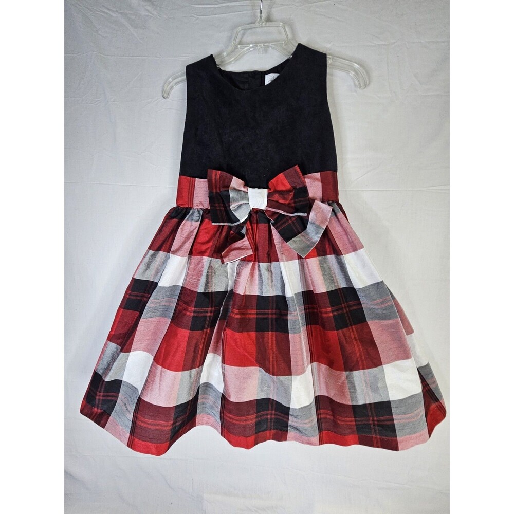 Gymboree Dress Youth Girl's 12 Red Black Tartan Plaid Dressed Up Collection